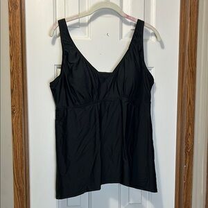 Swimsuits For All Black Swim Tankini Top NWOT